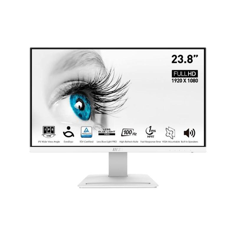 Monitor Msi Pro Mp243xwde, Led 60 Cm 24", Blanco, Full Hd, Amd Freesync, Ips, Hdmi, Displayport, 100 Hz)