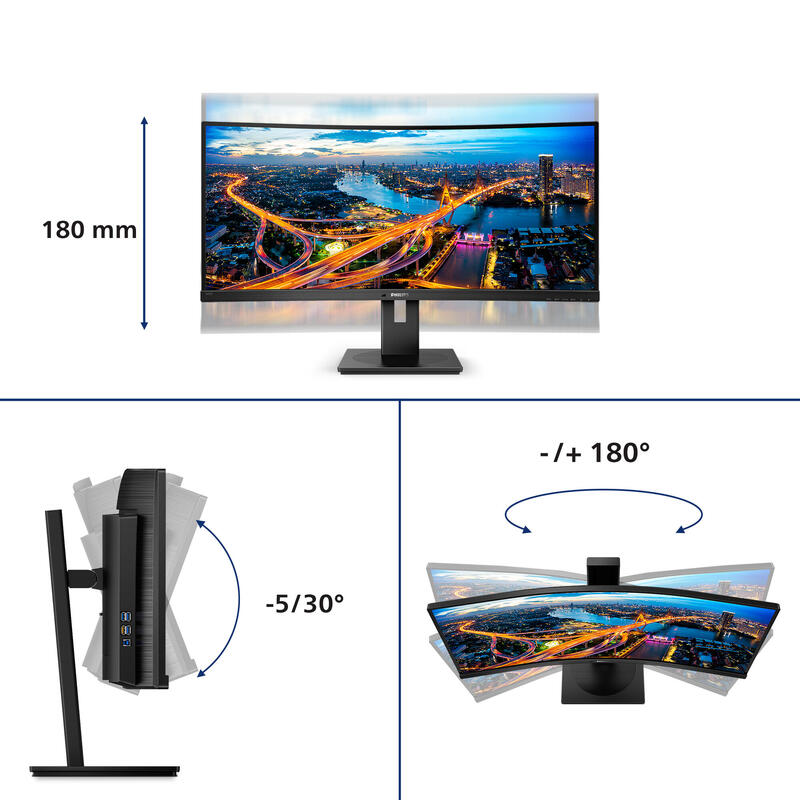 Monitor Philips 345b1c/00 31,5'' Panel Va, 3440x1440 100hz, Dp/Hdmix2/Usb