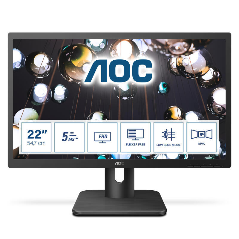 Monitor Reacondicionado Aoc 21.5" 22e1q Led 1920 X 1080 Full Hd 1080p Hdmi Dvi Vga Conexiones De Audio Sin Peana