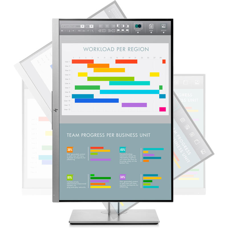 Monitor Reacondicionado Hp 24 E243i Elitedisplay Ips 5ms, 1000:1, Hdmi, Vga, Dp, Silver 1 Año De Garantia
