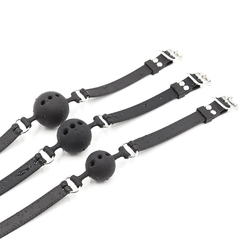 Mordaza De Bola Transpirable De Silicona 4,5 Cm Talla M Negro