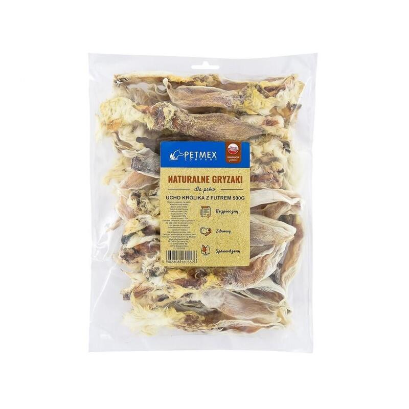 Mordedor Para Perros Petmex Oreja De Conejo Con Pelo 500g