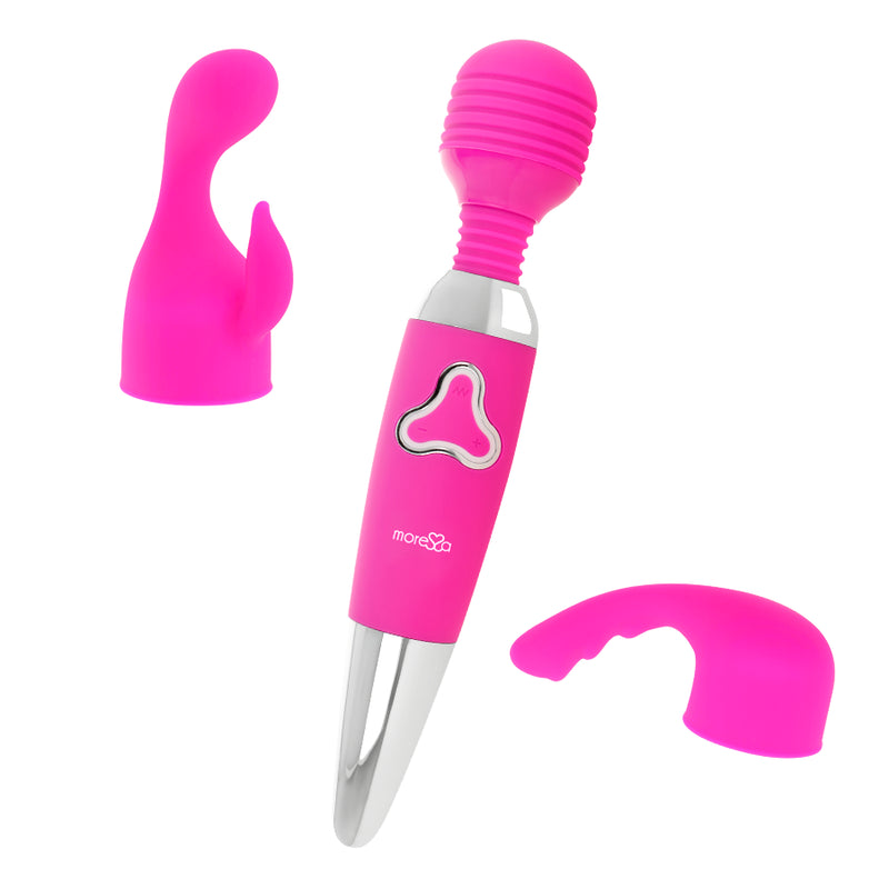 Moressa - Odilon Wand Potente Motor Mas Dos Cabezales Premium Silicone Recargable