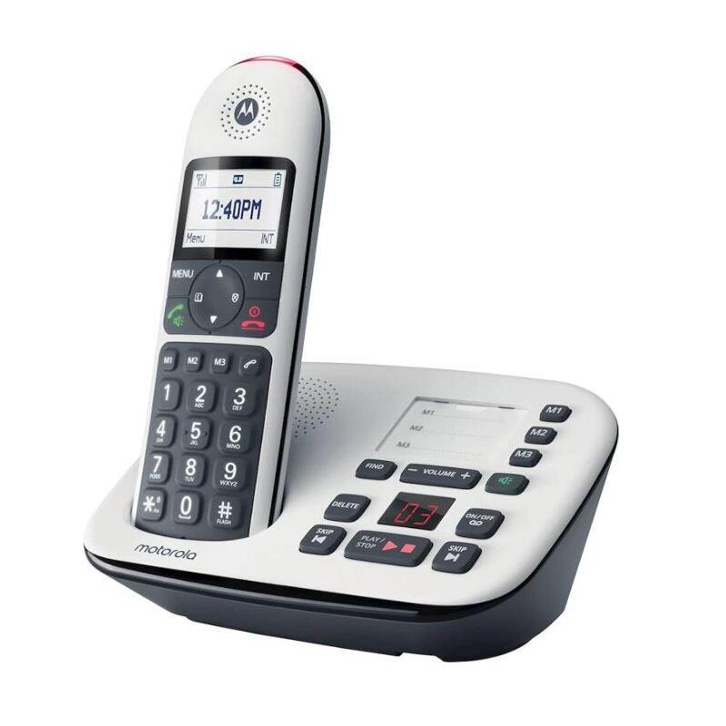 Motorola Cd5011 Dect Voice, Grosstastenschnurlostlelefon Con Ab, Blanco
