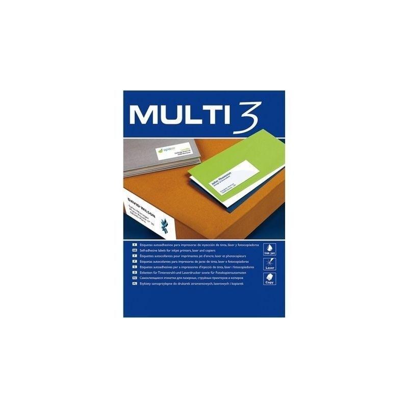 Multi-3 Etiquetas Adhesivas 175x135mm Inkjet/Láser C/Rectos 2 X 100h Blanco