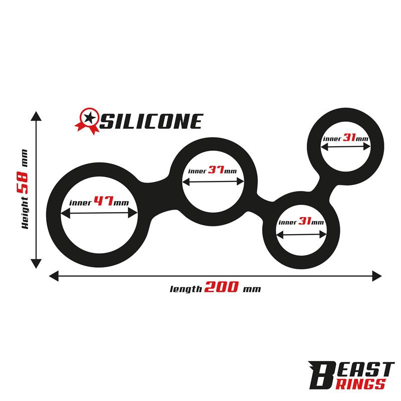 Multi-Anillo Para El Pene Silicona 47 Mm