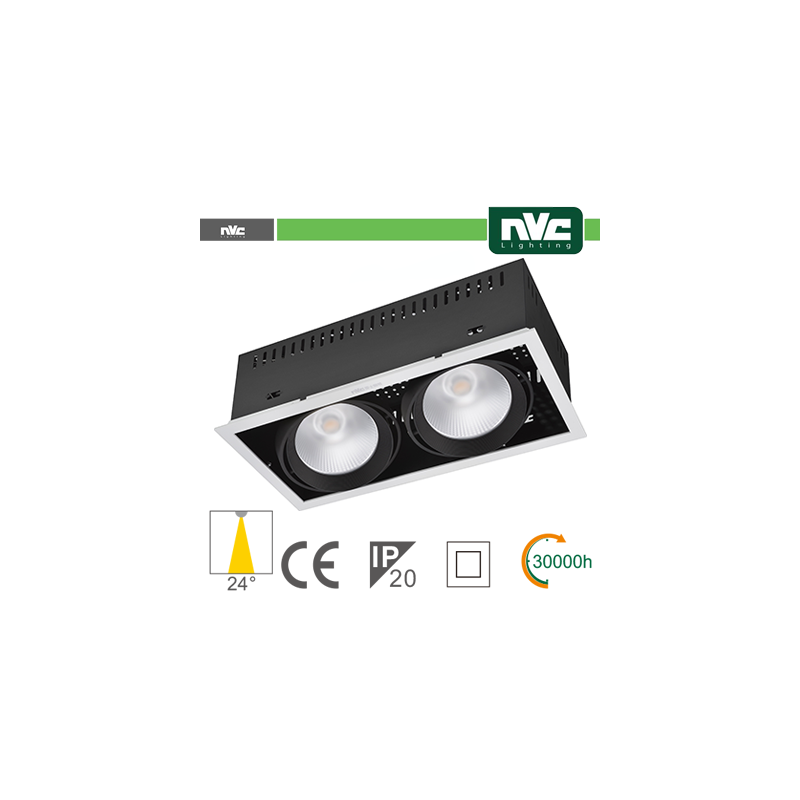 Multi-Lamp Recessed - 48w(2x24w) 3000k 3500lm >24° Cri90