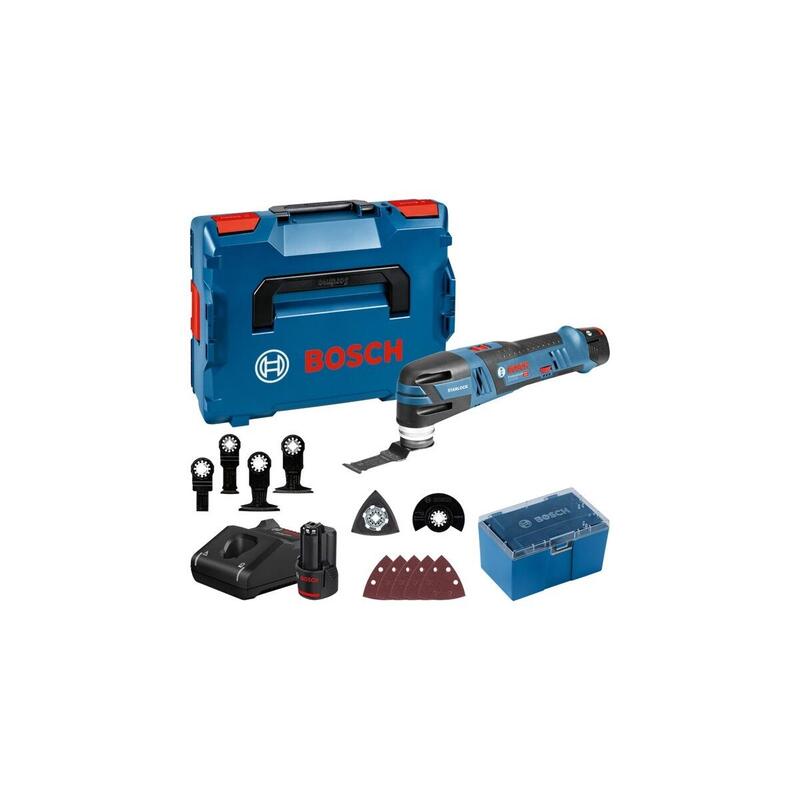 Multicortadora Inalámbrica Bosch Gop 12v-28 Professional, 12volt, Herramienta Multifuncional (Azul/Negro, 2x Batería Li-Ion 3,0ah, En L-Boxx) 06018b5006