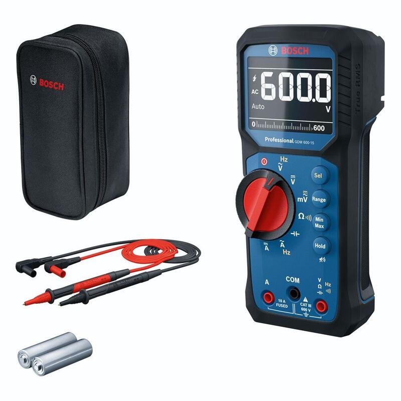Multímetro Digital Bosch Professional Gdm 600-15 Professional, Dispositivo De Medición Azul/Negro, 2 Pilas, Bolsa 0601077300