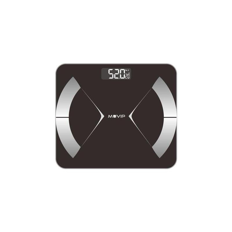Muvip Body Muscle Bascula De Baño Digital Bluetooth - Pantalla Lcd - Plataforma De Cristal Templado - 10 Memorias - Peso Max. 180kg - Auto Apagado