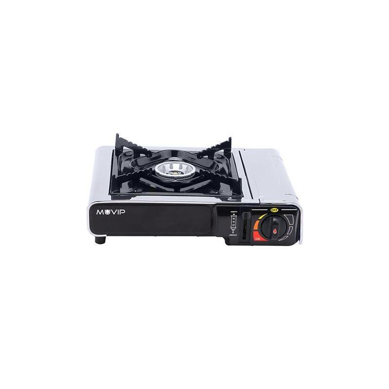 Muvip Cocina De Gas Portatil 1 Fuego - Encendido Automatico - Quemador De Aluminio - Sistema Fsd - Proteccion Contra