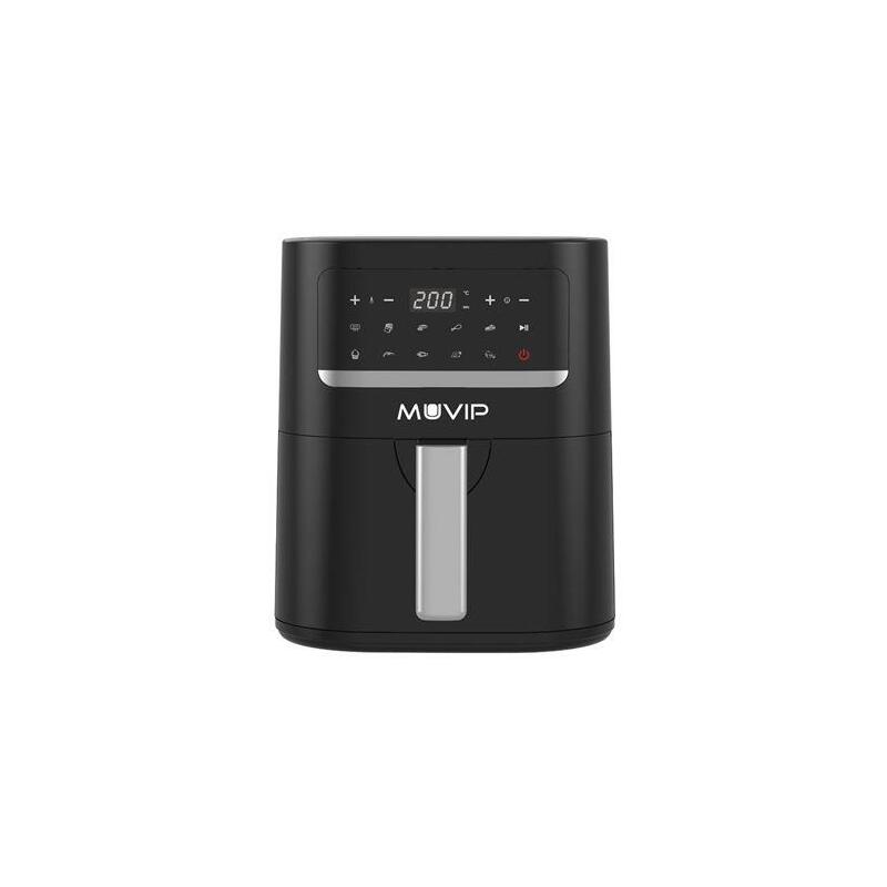 Muvip Freidora Aire Caliente 45l 1600w Pantalla Tactil - 10 Programas Preestablecidos - Cocina Con 80% Menos Grasa - Olla Antiadherente - Temperatura Regulable 50-200ºc - Color Negro