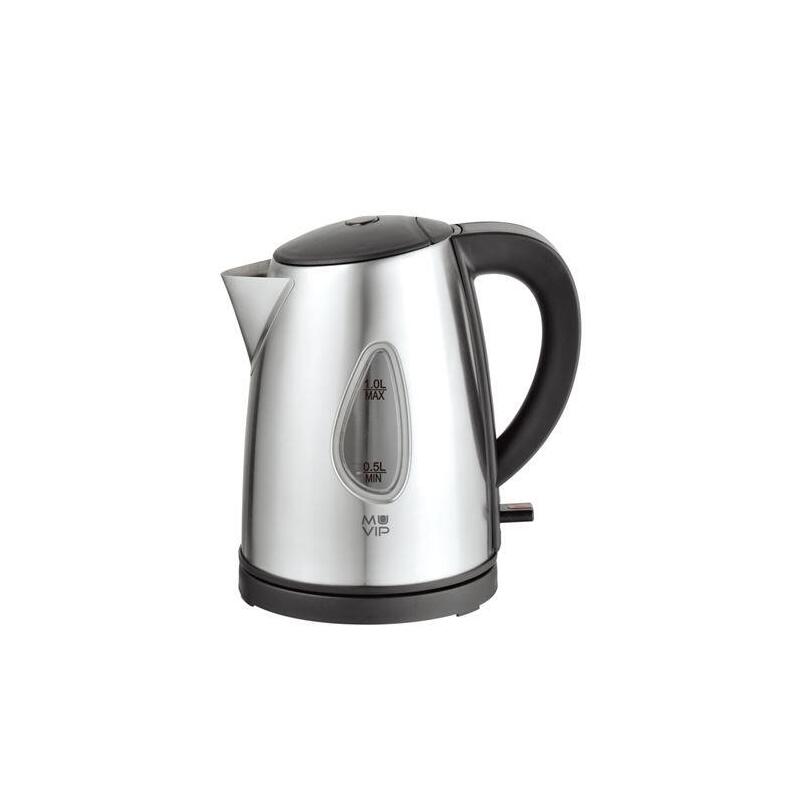 Muvip Hervidor De Agua Electrico 2200w - Capacidad 1l - Cuerpo De Acero Inoxidable - Indicador De Nivel - Base Giratoria