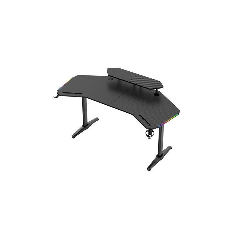 Muvip Mesa Gaming Pro1500 Xl Fibra Carbono - Luz Rgb Sound