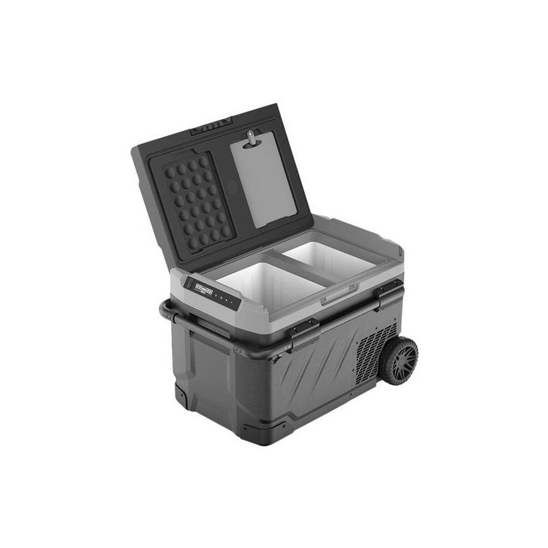 Muvip Nevera De Compresor Portatil Con Ruedas 40 Litros 60w Doble Zona - Compresor Silencioso - Color Negro