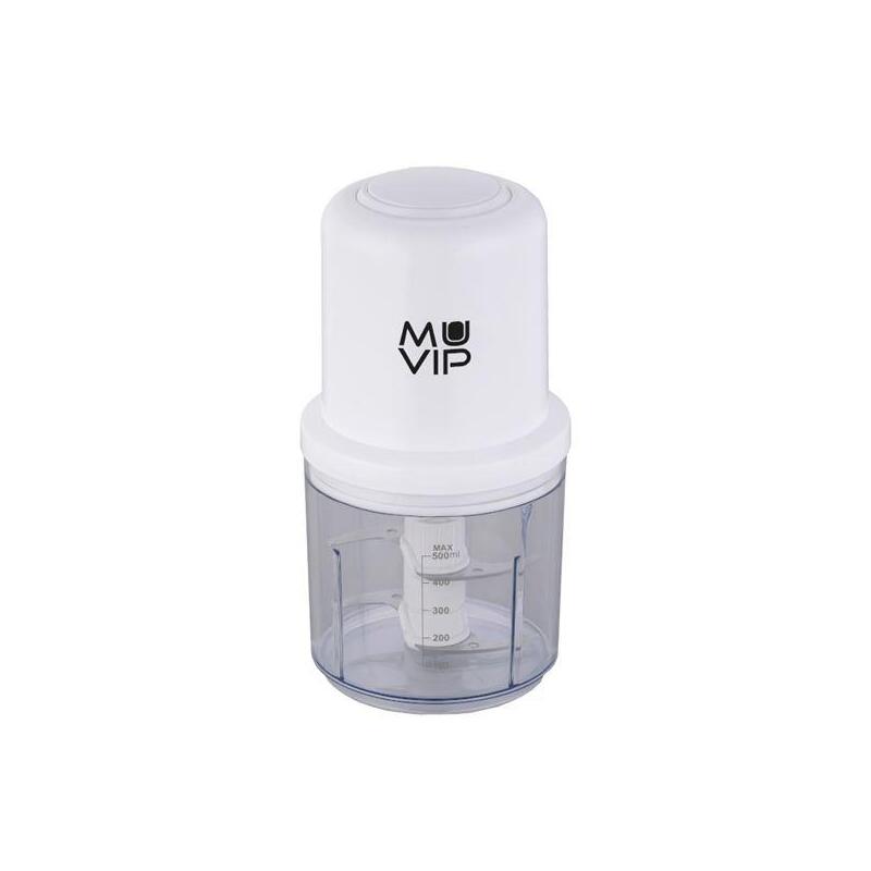 Muvip Picadora De Alimentos 400w - Recipiente Con Capacidad 0.5l - Cuchillas De Acero Inoxidable - Botón Para Control