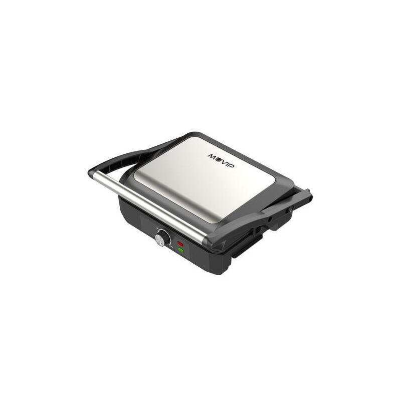 Muvip Sandwichera Grill 2200w - Apertura Hasta 180º - Temperatura Regulable - Placa Superior Basculante - Asa Tacto Frio