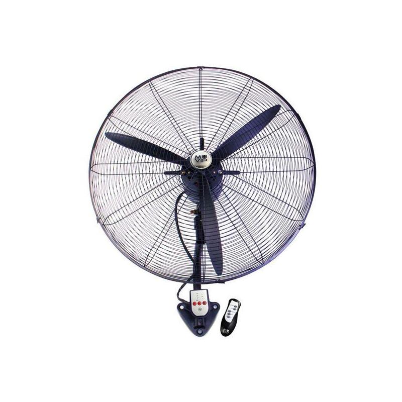 Muvip Ventilador Industrial De Pared - 230w - 3 Velocidades - Oscilante - Mando A Distancia - Negro