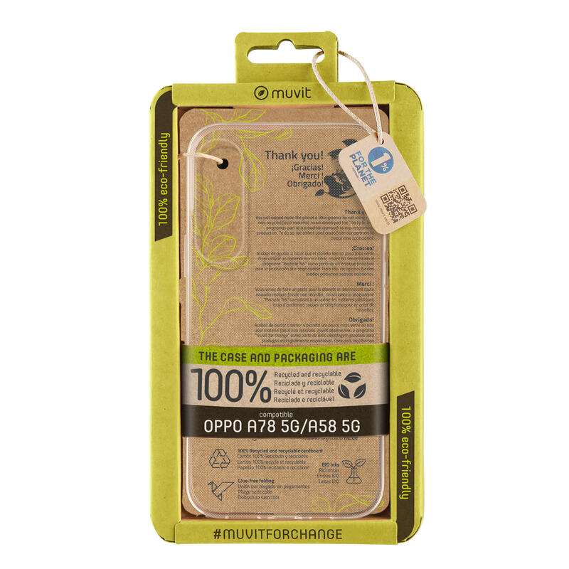 Muvit For Change Funda Recycletek Compatible Con Oppo A78 5g/A58 5g Transparente