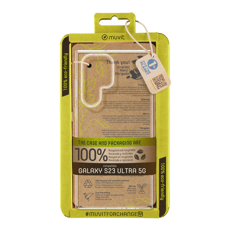 Muvit For Change Funda Recycletek Compatible Con Samsung Galaxy S23 Ultra 5g Transparente