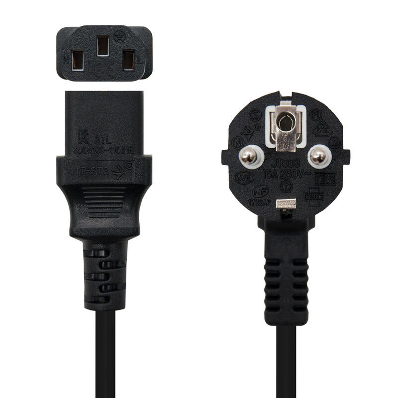 Nanocable Cable De Alimentacion Cpu - Shucko Cee7 Macho A C-13 Hembra 10m - Negro