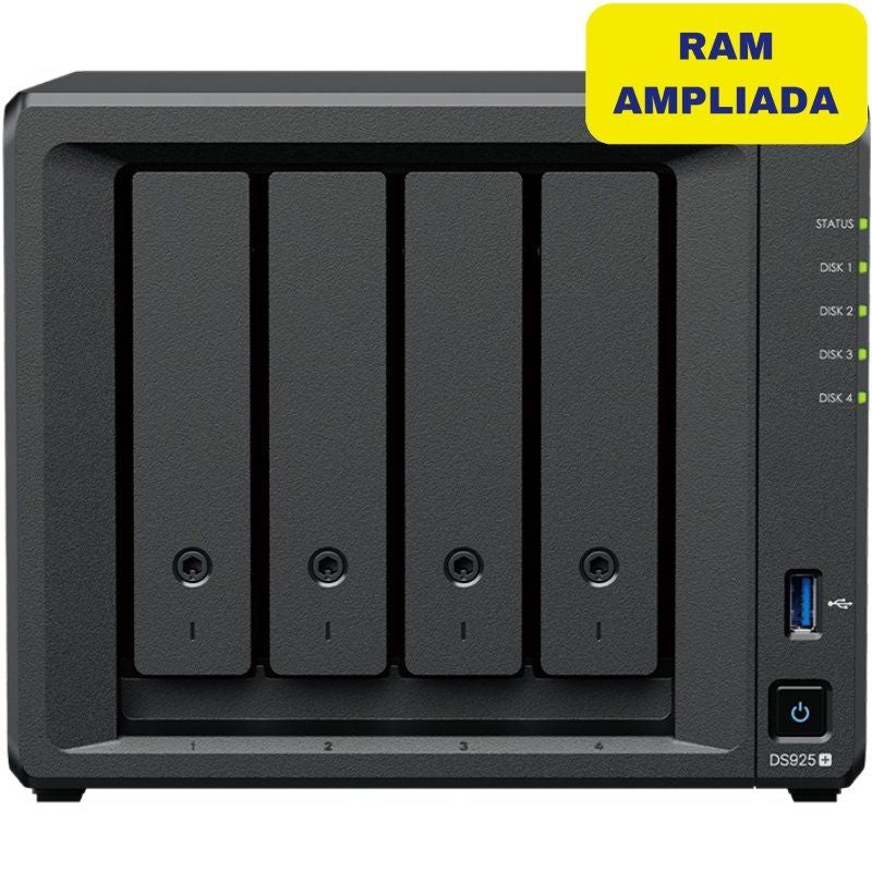 Nas Synology Diskstation Ds925+ 4 Bahías 3.5'- 2.5' 32gb Ddr4 Formato Torre