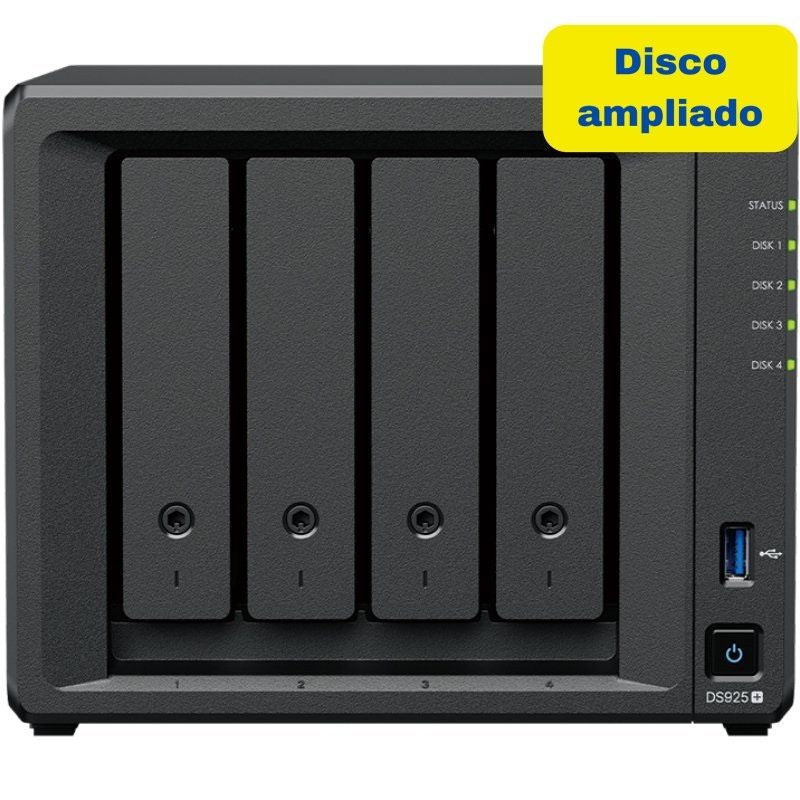Nas Synology Diskstation Ds925+ 4 Bahías 3.5'- 2.5' 4gb Ddr4 8tb Formato Torre
