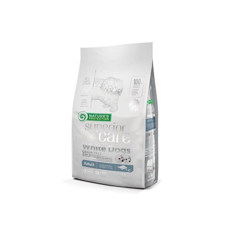 Nature'S Protection Superior Care White Dogs Grain Free Adult Small Bialoryba - Comida Seca Para Perros - 1,5 Kg