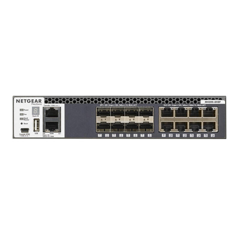 Netgear M4300-8x8f Gestionado L3 10g Ethernet (100/1000/10000) Negro 1u