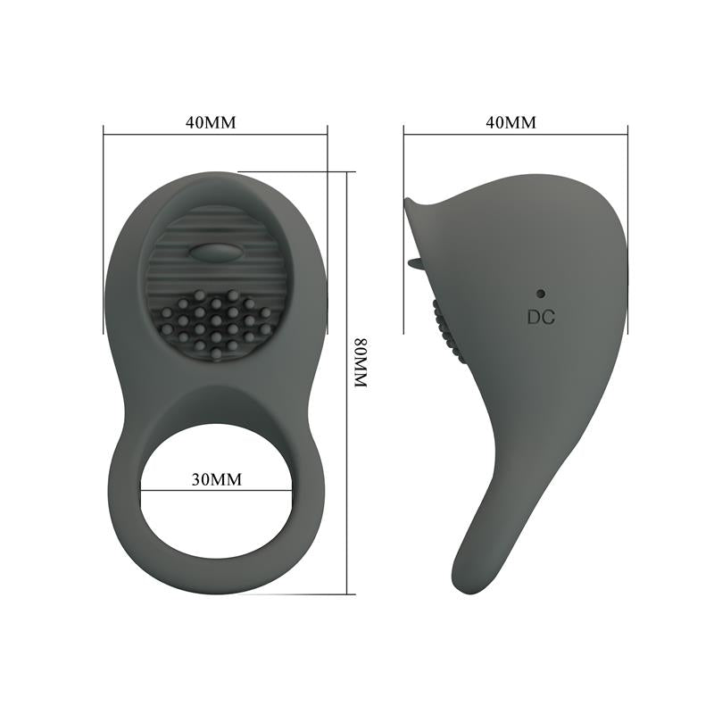 Pretty Love - Nimbus Anillo Vibrador Con Lengua Gris