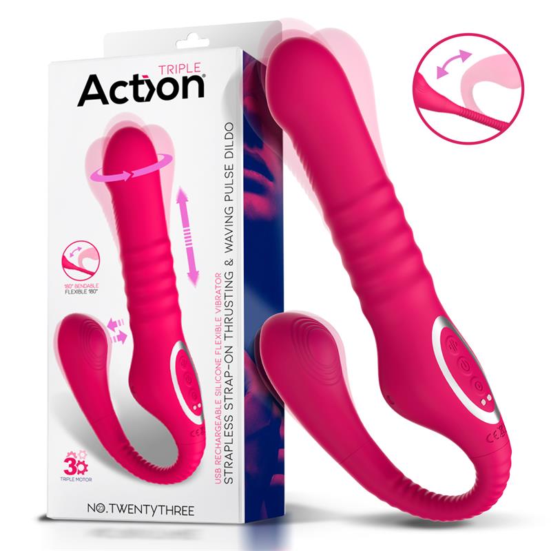 Vibrador No. Twentythree Doble Con Pulsación Y Thrusting Flexible 180º