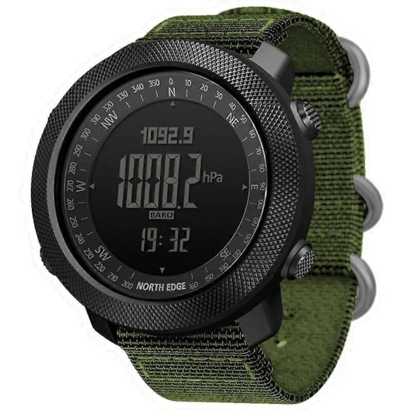 North Edge Apache Con Correa De Nailon Verde- Reloj Digital