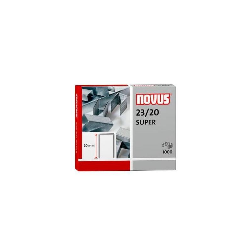 Novus Grapas Super 23/20 Para Grapadoras De Gruesos -Caja De 1000-