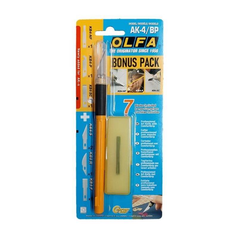 Olfa Cortador Art Knife Pro De Precisión Ak-4 Con 4 Cuchillas Intercambiables