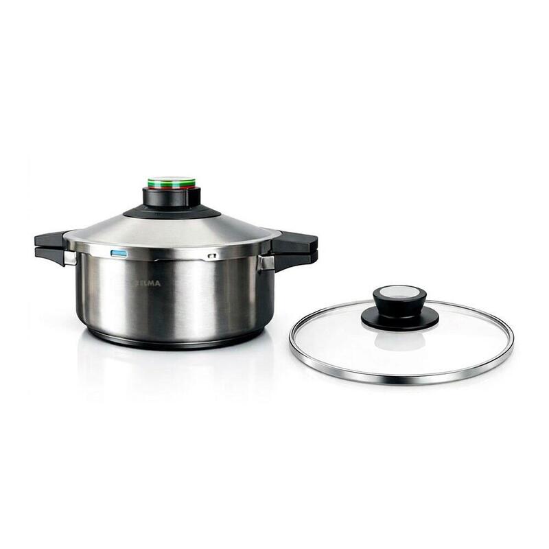 Olla A Presión Prêst 4 L , Acero Inoxidable 18/10, Incluye Tapa De Cristal, Ø24 Cm