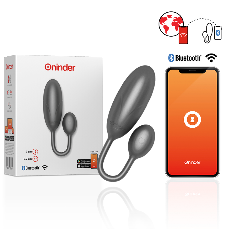 Oninder - Denver Huevo Vibrador Negro 7 X 2.7 Cm - App Gratuita