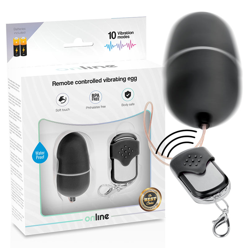 Online - Huevo Vibrador Control Remoto M Negro