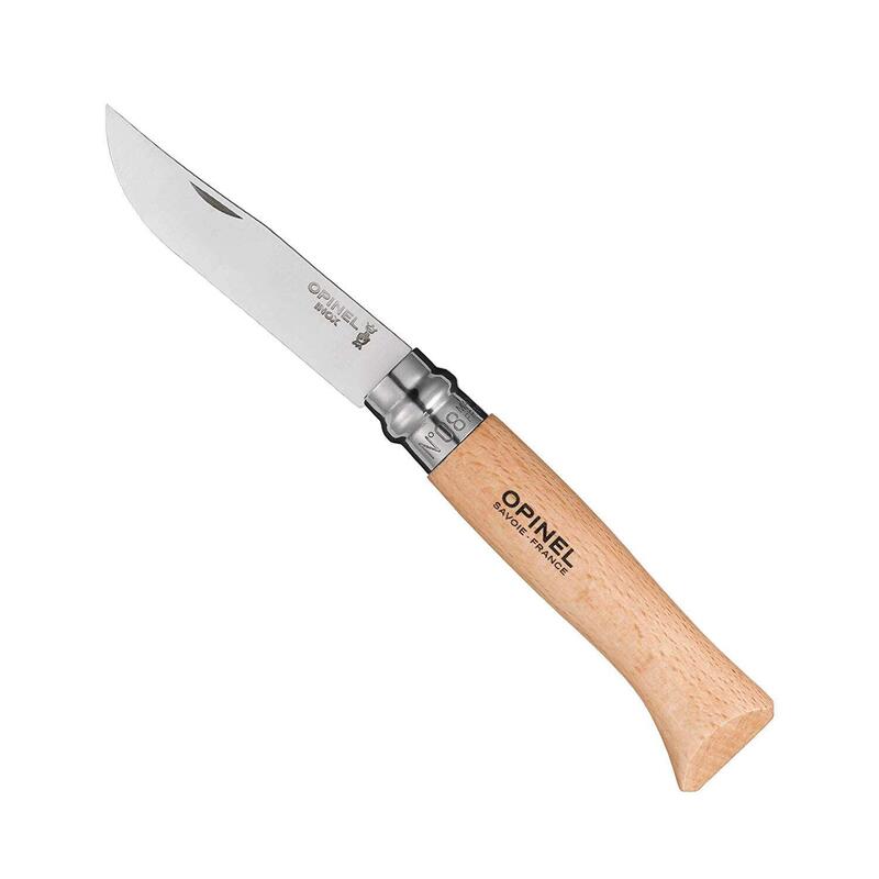Opinel Navaja De Bolsillo No. 08 Edelstahlklinge Mit Holzgriff
