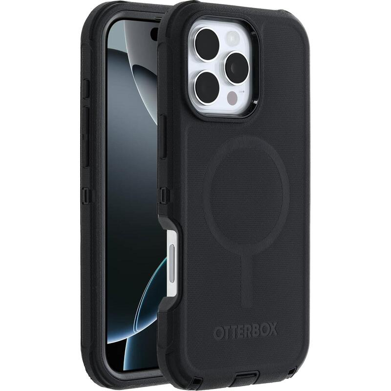 Otterbox Defender Series Carcasa Trasera Para Teléfono Móvil Compatibilidad Con Magsafe Silicona Negro Para Apple Iphone 16 Pro Max