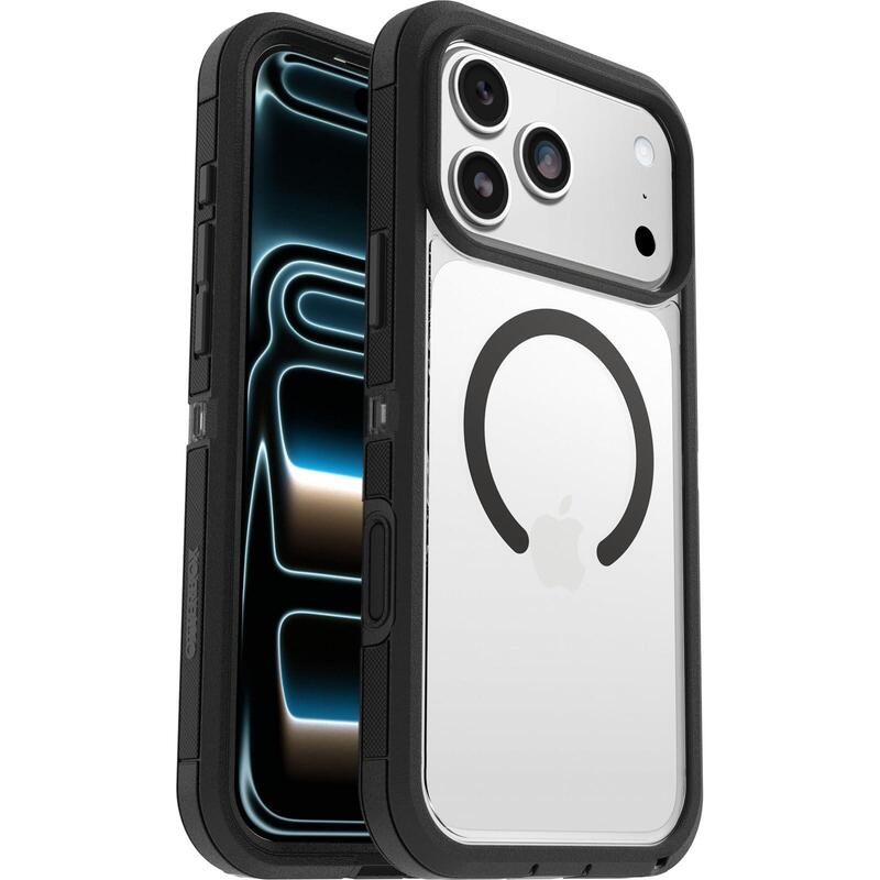 Otterbox Defender Series Pro Xt Carcasa Trasera Para Teléfono Móvil Resistente Compatibilidad Con Magsafe Capa De Policarbonato Elastómero Termoplástico (Tpe) Lado Oscuro (Transparente/Negro) Para Apple Iphone 17 Pro Max