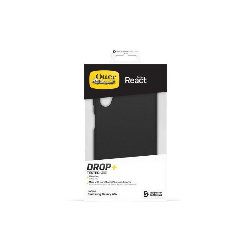 Otterbox React Series Carcasa Trasera Para Teléfono Móvil Negro Para Samsung Galaxy A14