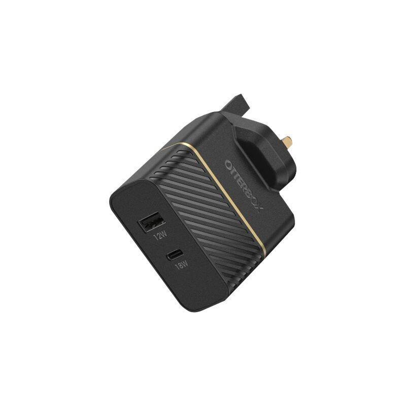 Otterbox Uk Wall Charger 30w - Usb C 18w + Usb A 12w Usb-Pd Blk