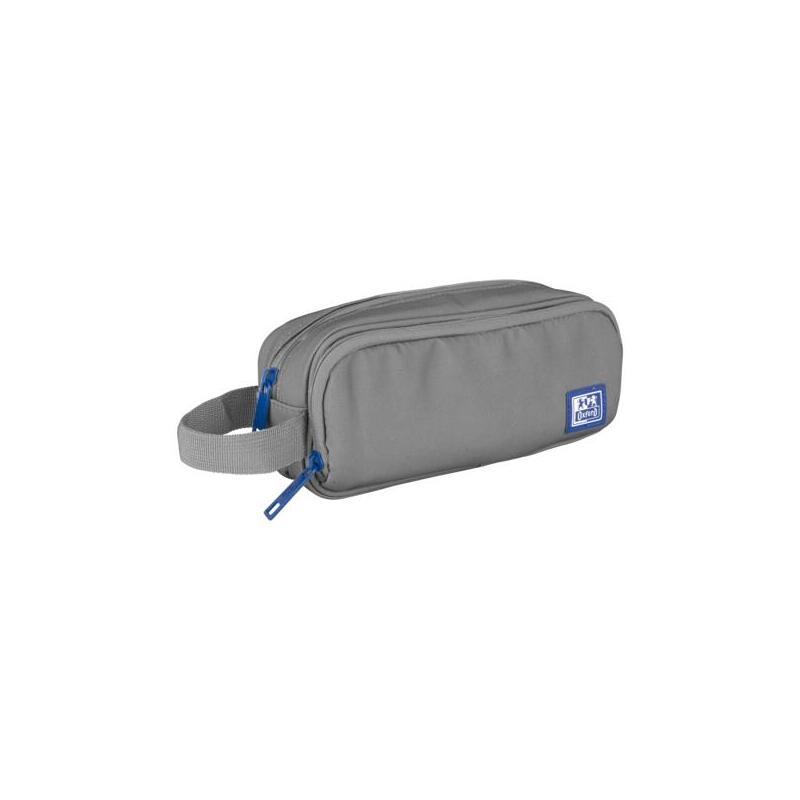 Oxford B-Smart Estuche Portatodo - 3 Compartimentos - Asa Lateral - Fabricado En Material Reciclado - Gris