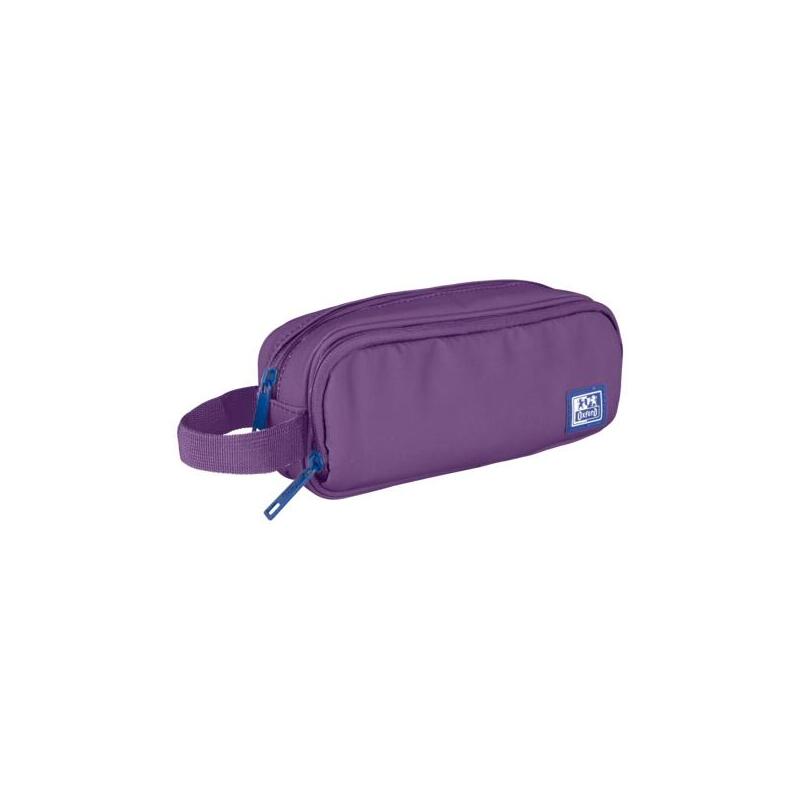 Oxford B-Smart Estuche Portatodo - 3 Compartimentos - Asa Lateral - Fabricado En Material Reciclado - Lila