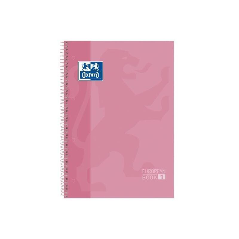 Oxford Cuaderno Europeanbook 1 Microperforado 80 Hojas 1 Linea Tapas Extraduras Classic A4+ Rosa Chicle -5u-