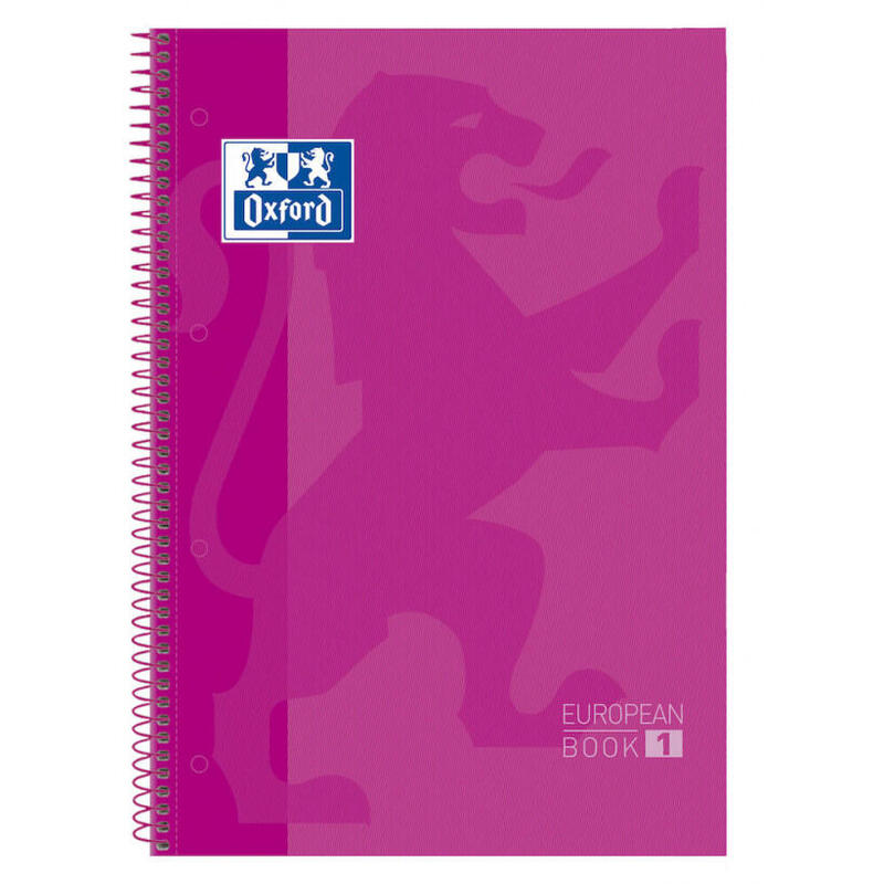 Oxford Cuaderno Europeanbook 1 Microperforado 80 Hojas 5x5 Tapas Extraduras Classic A4+ Fucsia -5u-