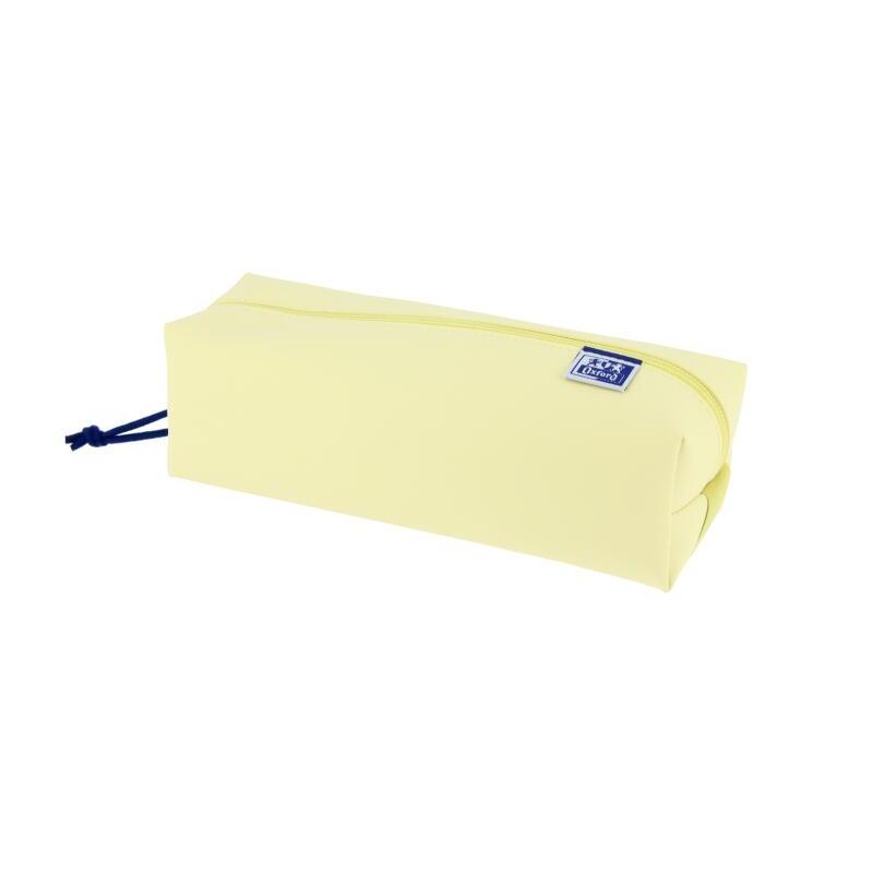Oxford Live & Go Estuche Cuadrado Grande - Material Acolchado - Goma Elastica Para Unirlo Al Cuaderno - Amarillo