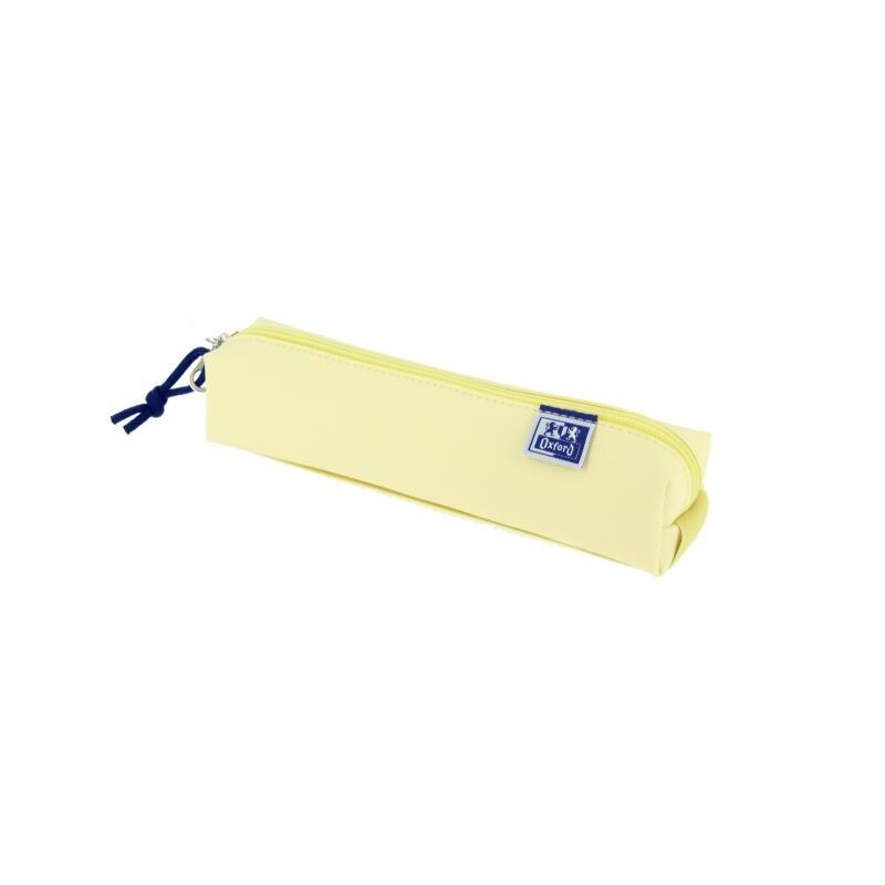 Oxford Live & Go Estuche Cuadrado Pequeño - Material Acolchado - Goma Elastica Para Unirlo Al Cuaderno - Amarillo