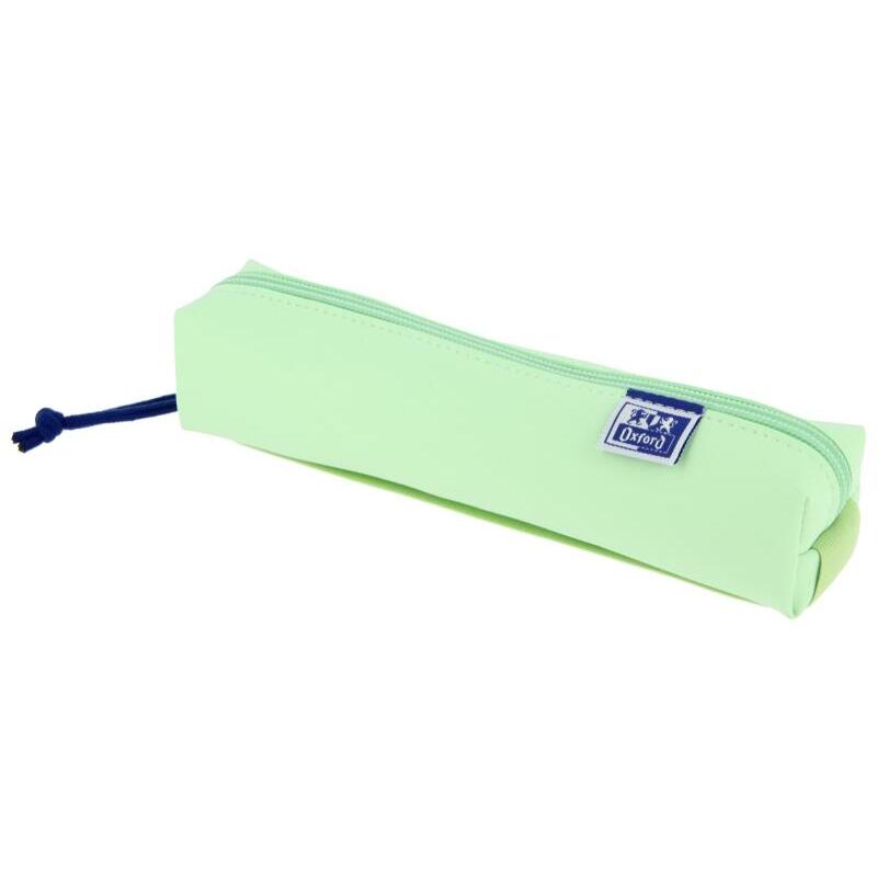 Oxford Live & Go Estuche Cuadrado Pequeño - Material Acolchado - Goma Elastica Para Unirlo Al Cuaderno - Verde
