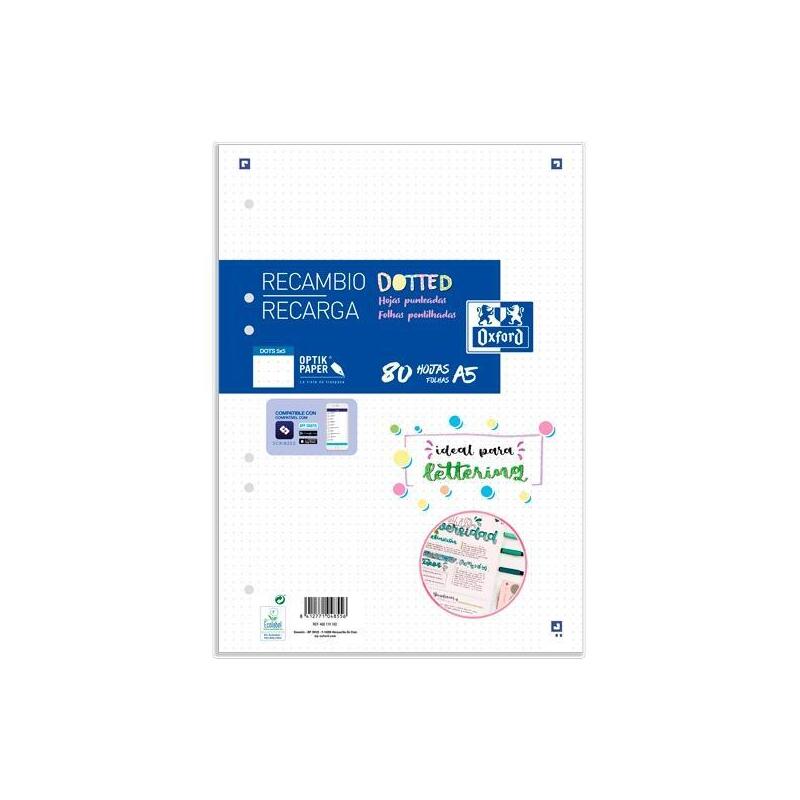 Oxford Recambio Paquete A5 80h Dots